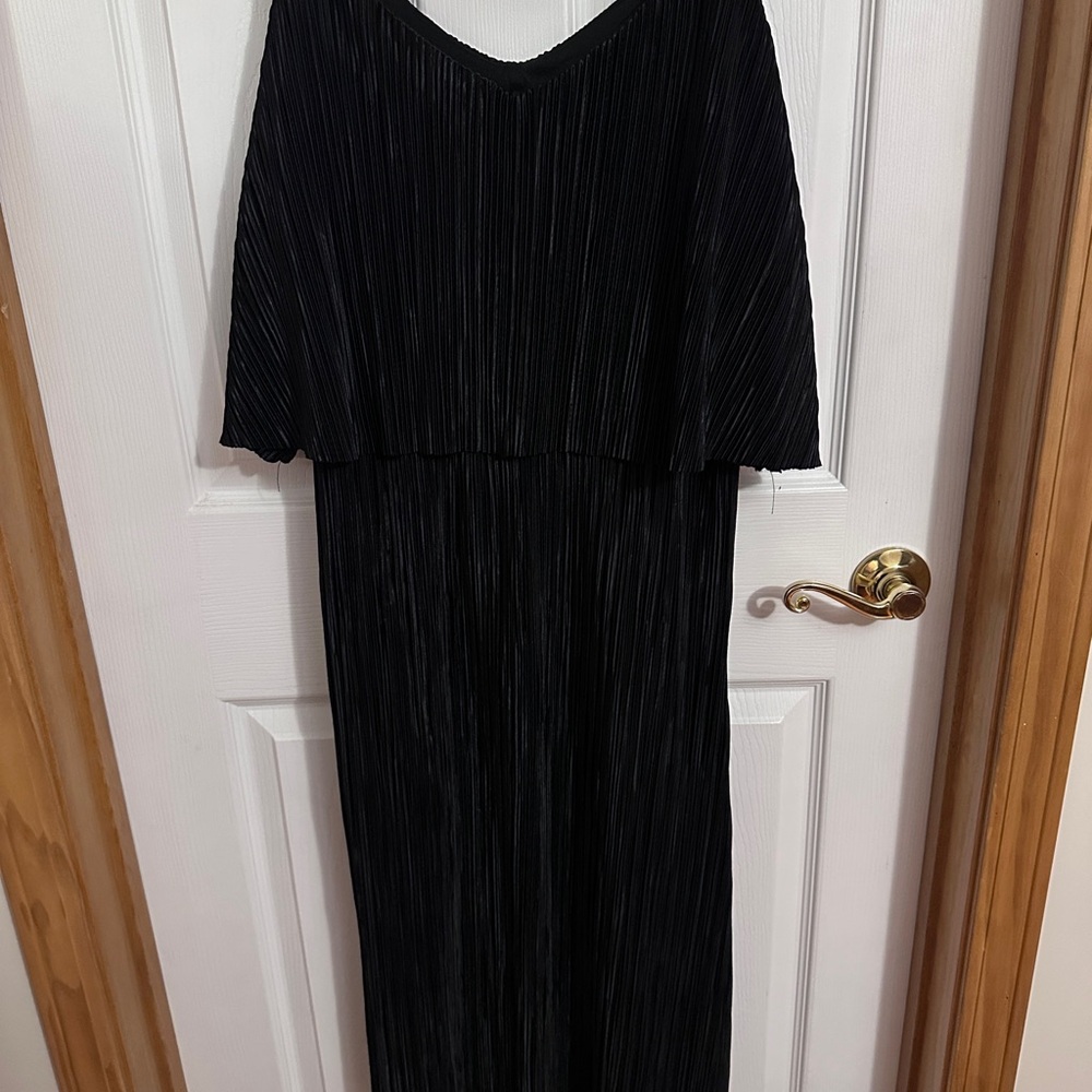 Attention Black Pleated Maxi Dress